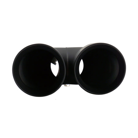 Simoni Racing, Rørhale, Sort rustfrit stål, 2xØ76xL240mm, passer til tilslutning 34-60mm