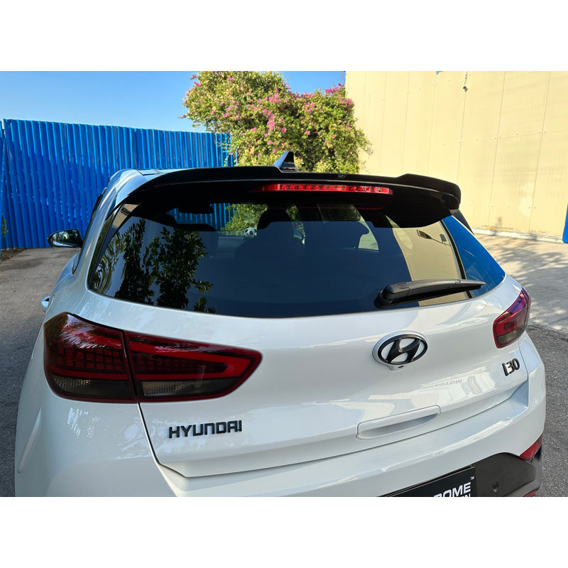 Motordrome, Dachspoiler (Spoiler Cap) passend für Hyundai i30 III & N-Line 2017- (ABS Schwarz glänzend), Unlackiert, Schwarz