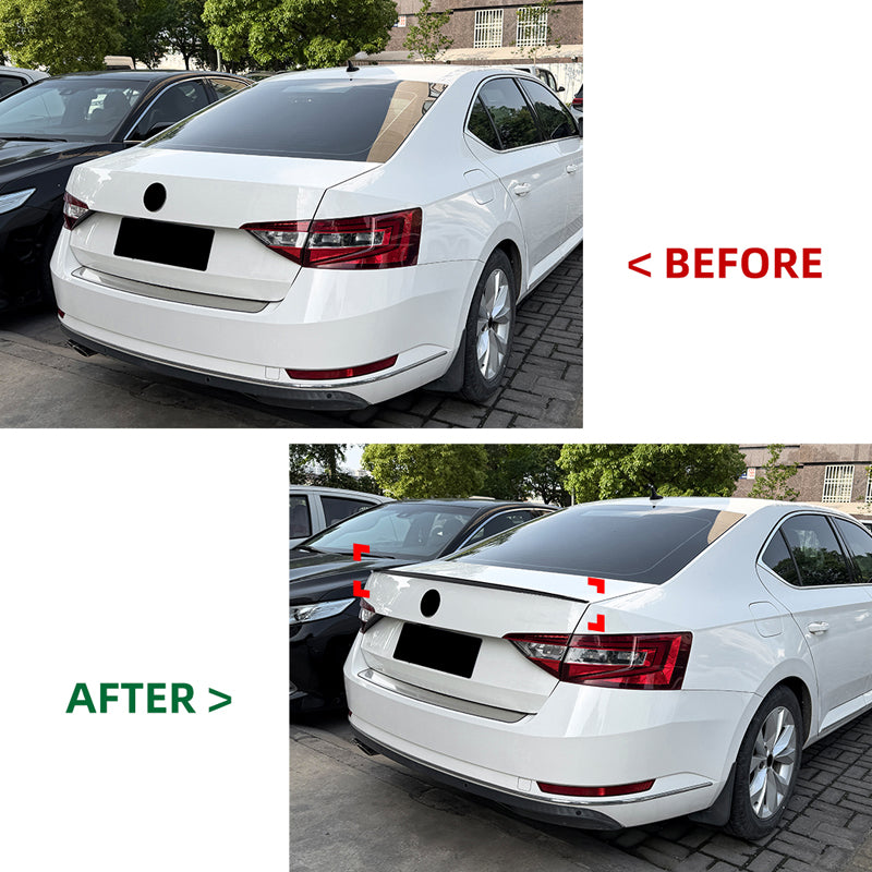 AutoStyle, Bagspoiler, Blank sort, passer til Skoda Superb III (3V) Sedan (2015-2023)