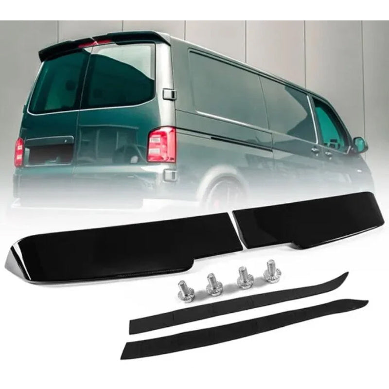 AutoStyle Dachspoiler passend für Volkswagen Transporter T5 2003-2010 / T5.1 2010-2015 / T6 2015-2020 / T6.1 2020- (mit 2 Flügeltüren) (ABS glänzend Schwarz)