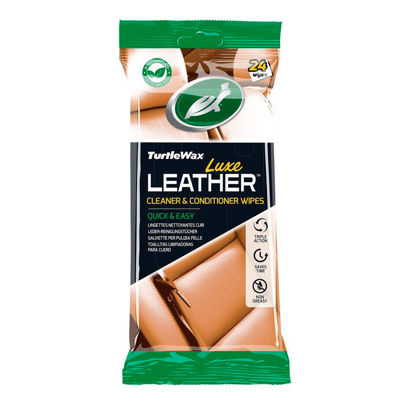 Turtle Wax 54097 Luxe Leather Cleaner & Conditioner Tücher 24 Stück