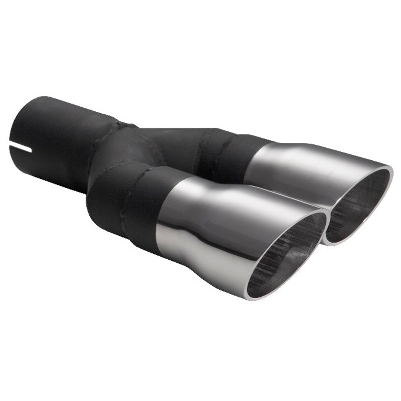 Ulter Sport, Endrohr - Doppel Rund Ø60mm Race - Länge 175mm - Montage ->50mm - Edelstahl, Inox