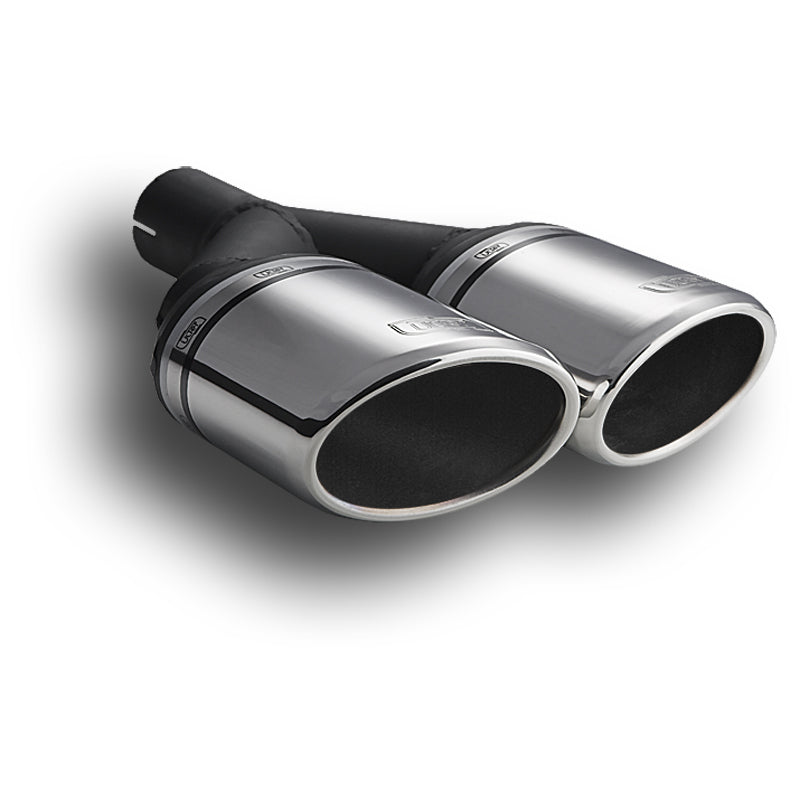 Ulter Sport, Endrohr - Doppel Oval 95x65mm Schräg Typ II  - Länge 200mm - Montage ->50mm - Edelstahl, Inox