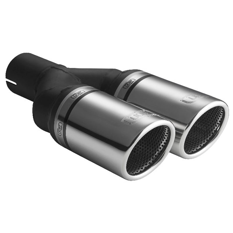 Ulter Sport, Endrohr - Doppel Rund Ø90mm RS - Länge 225mm - Montage ->50mm - Edelstahl, Inox